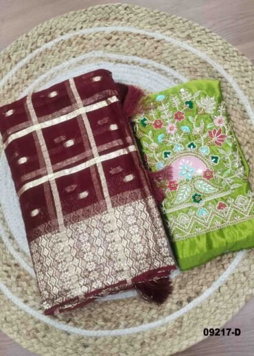 Jashwanthika -09217-D  Maroon Color Grid Patten Georgette Saree CM1435965 (RR4D)