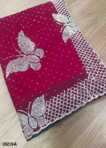 Sailalitha -09219-A  DarkPink Color Stone Work Georgette Saree CM1472409 (RR5B)