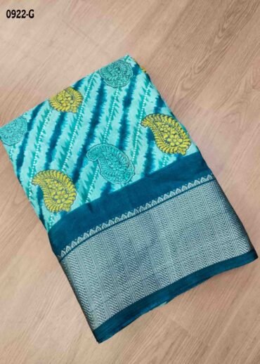 Mullai -0922-G  Cyan Color Trendy Dola Silk Saree CM1468312 (RR2E)