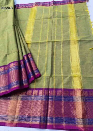 Annalakshmi - 09220-A  FernGreen Color Traditionl Chettinad Cotton Saree CM1464183 (LR2C)