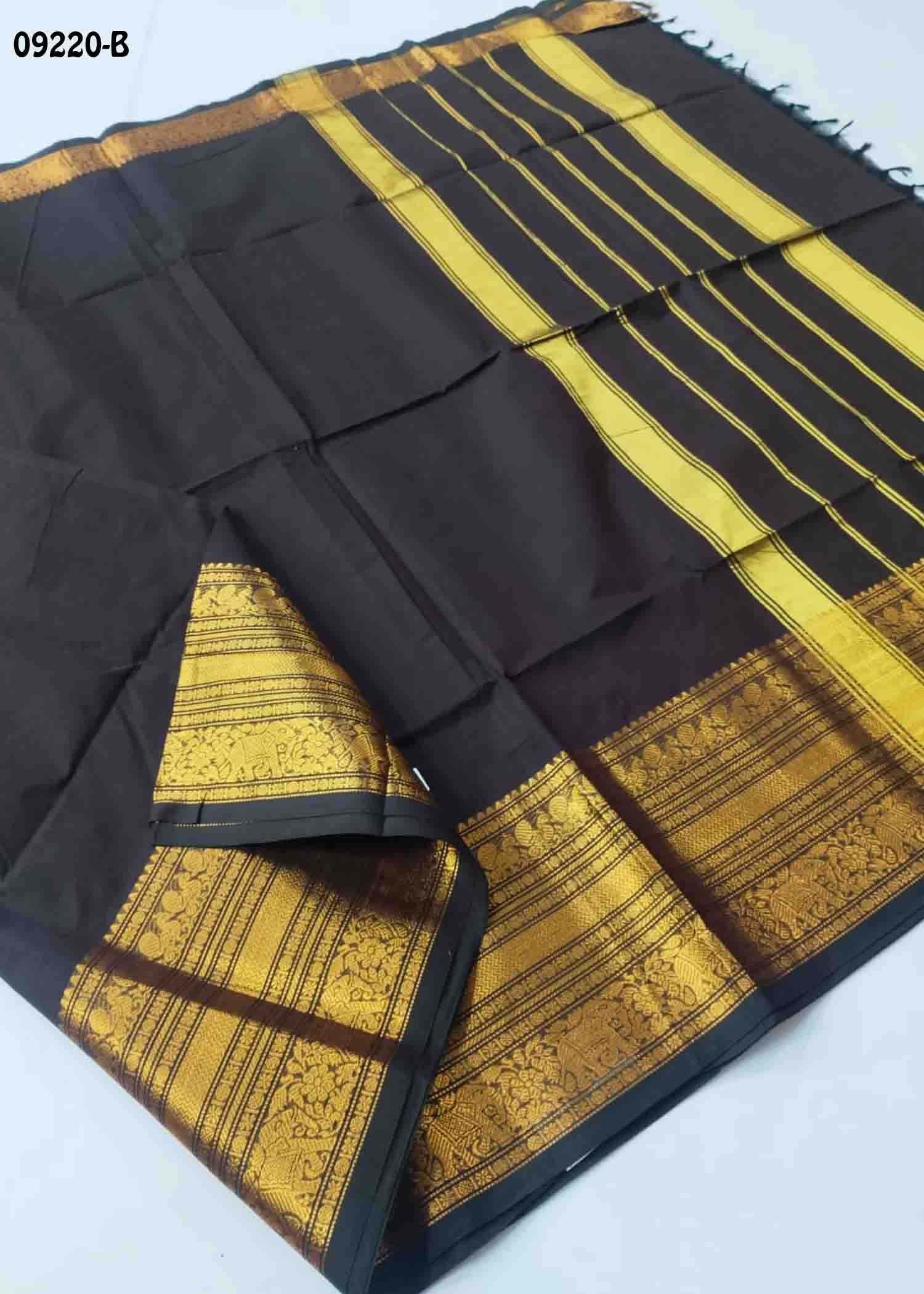 Annalakshmi - 09220-B DarkBrown Color Traditionl Chettinad Cotton Saree CM1464183 (LR2C)