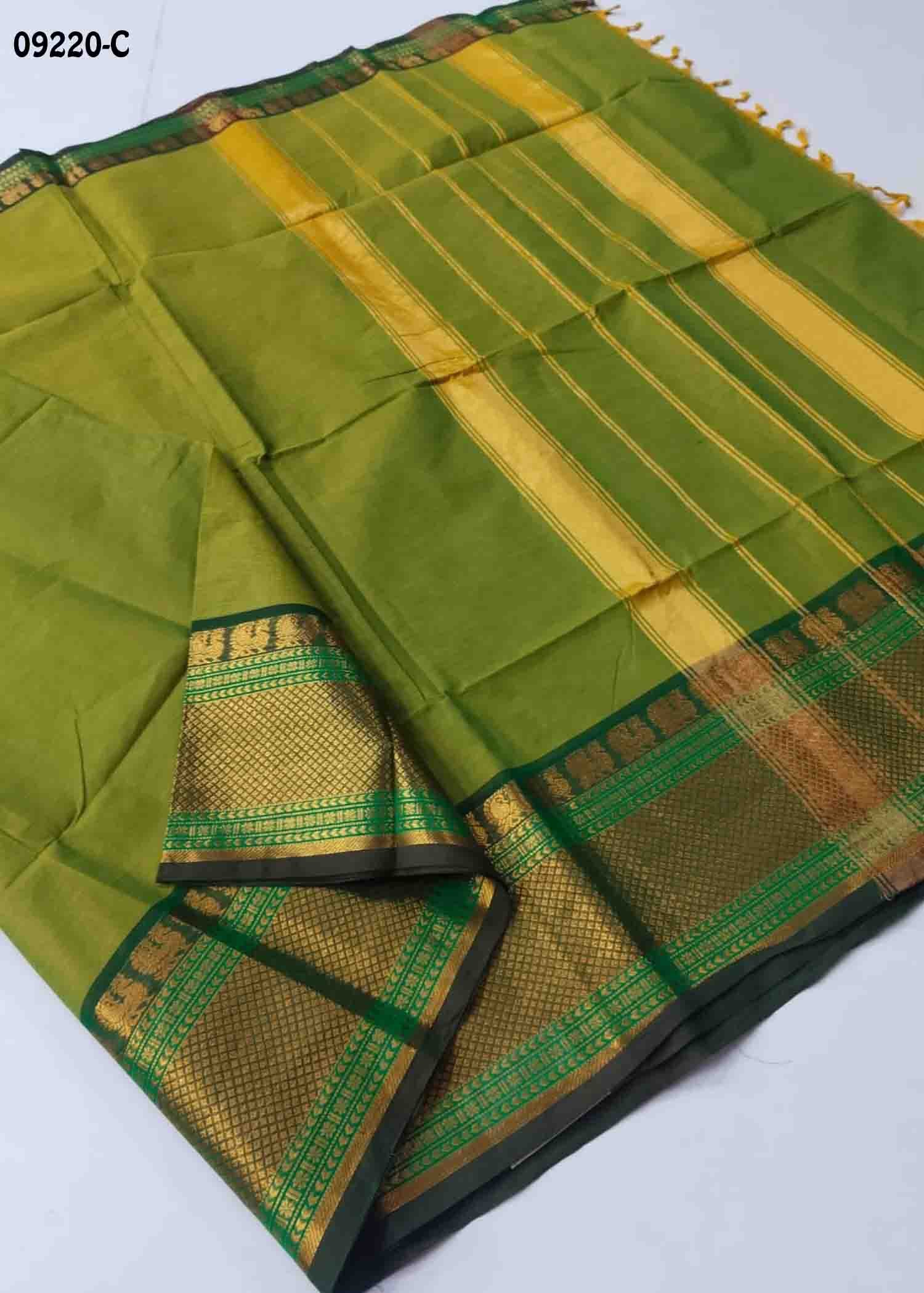 Annalakshmi - 09220-C Green Color Traditionl Chettinad Cotton Saree CM1464183 (LR2C)