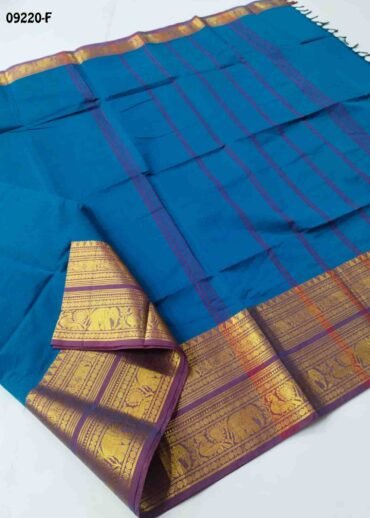 Annalakshmi - 09220-F  PeacockBlue Color Traditionl Chettinad Cotton Saree CM1464183 (LR2C)