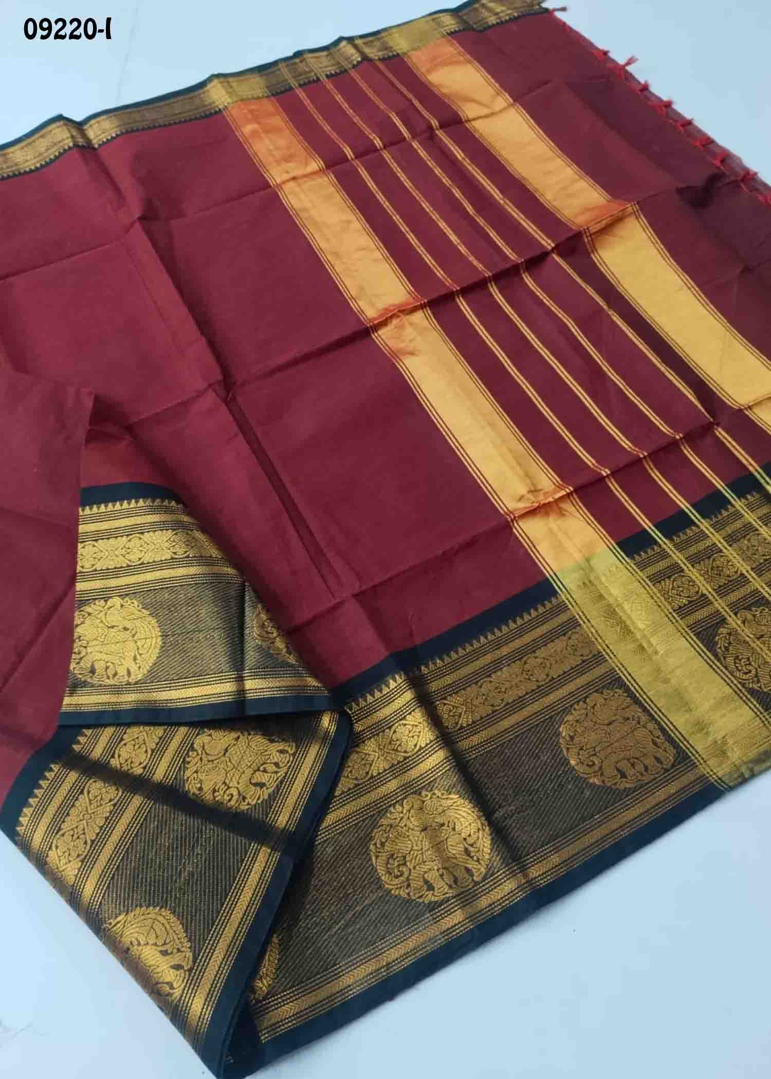 Annalakshmi - 09220-I Maroon Color Traditionl Chettinad Cotton Saree CM1464183 (LR2C)