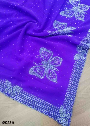 Ramya -09222-A  Violet Color Stone Work Georgette Saree CM1472409 (RR5B)