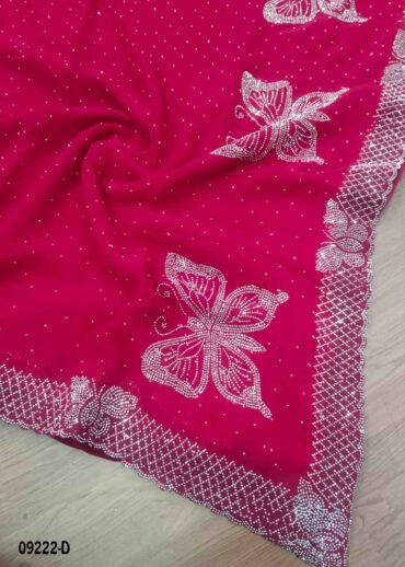 Ramya -09222-D  PeachPink Color Stone Work Georgette Saree CM1472409 (RR5B)
