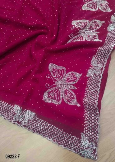 Ramya -09222-F  DarkPink Color Stone Work Georgette Saree CM1472409 (RR5B)