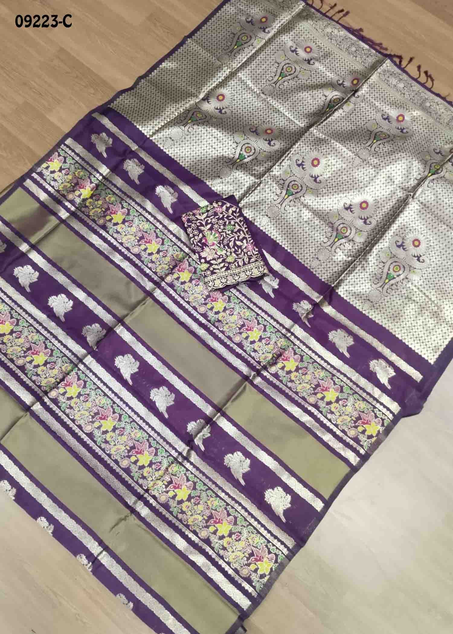 Vandana - 09223-C Purple Color Excellent Banaras Saree CM1455246 (LR2C)