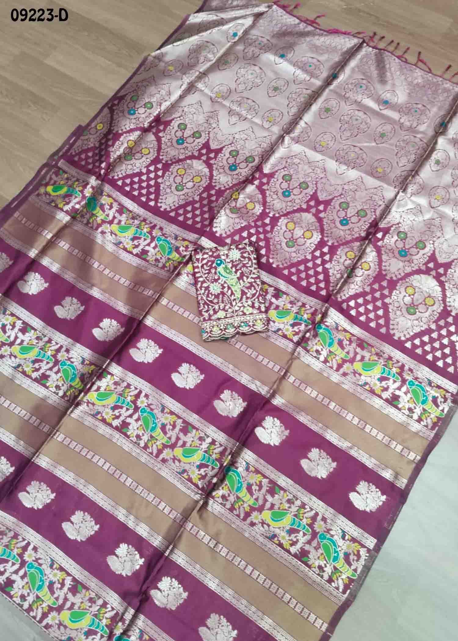 Vandana - 09223-D Magenta Color Excellent Banaras Saree CM1455246 (LR2C)