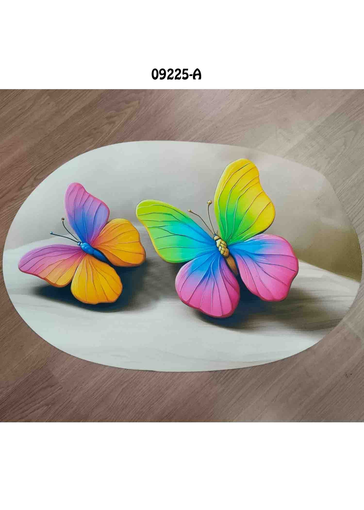 Butterfly - 09225-A Tan Color Butterfly Printed Anti-Slip Door Mat CM1446292 (LR6C)