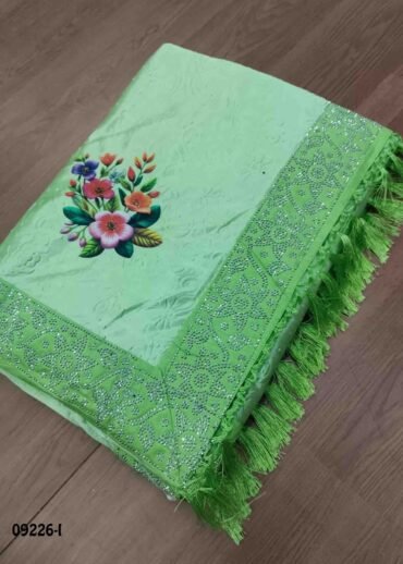 Thenmozhi - 09226-I  Green Color Emboss Lycra Saree CM1449248 (LR2C)