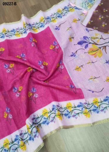 Thangam - 09227-B  Pink Color Excellent Linen Saree CM1456859 (LR2C)
