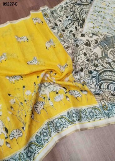 Thangam - 09227-G Yellow Color Excellent Linen Saree CM1456859 (LR2C)