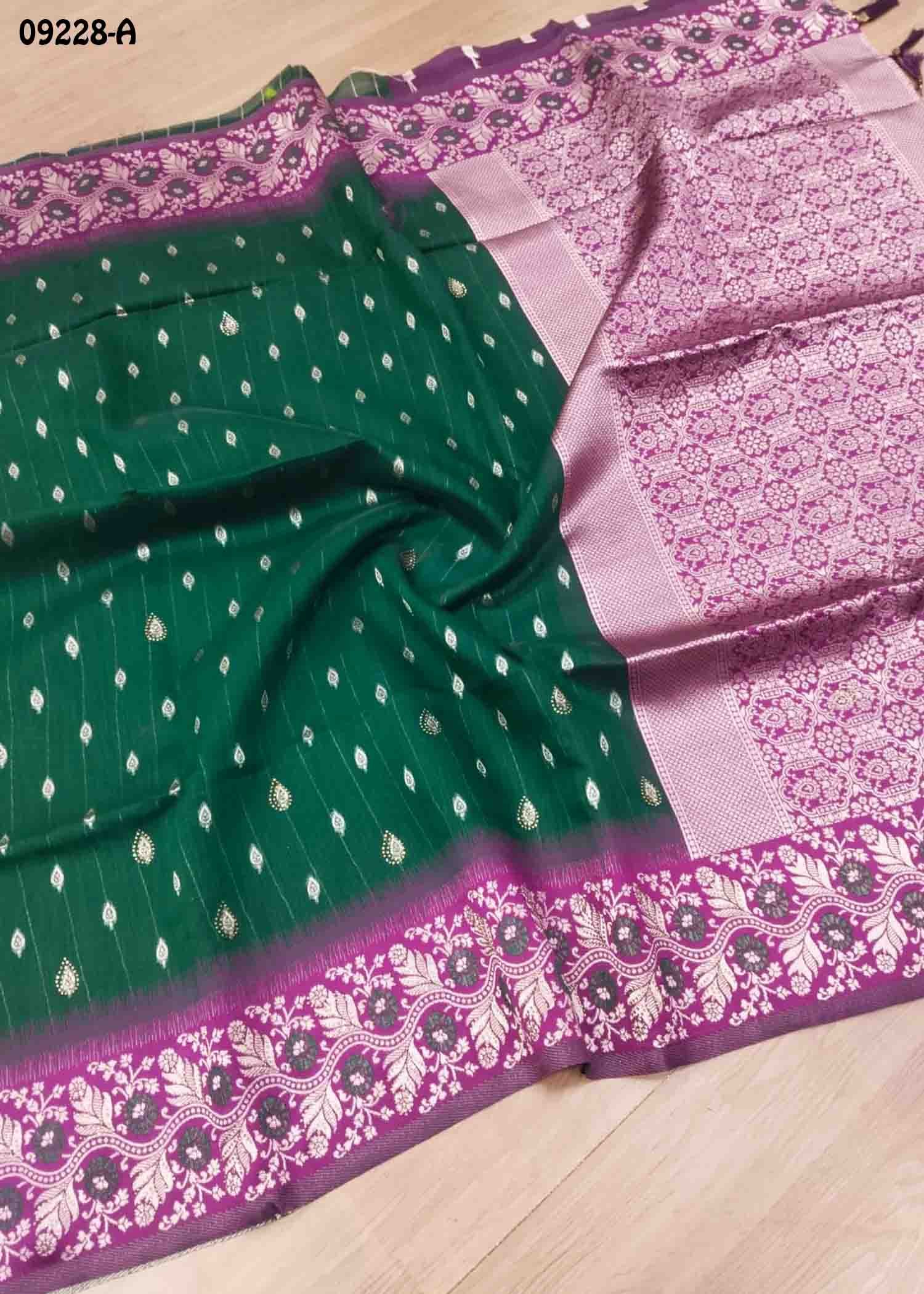 Vishupriya - 09228-A Green Color Excellent Chanderi Silk Saree CM1449815 (LR2C)