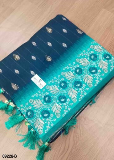 Vishupriya - 09228-D  Peacockblue Color Excellent Chanderi Silk Saree CM1449815 (LR2C)