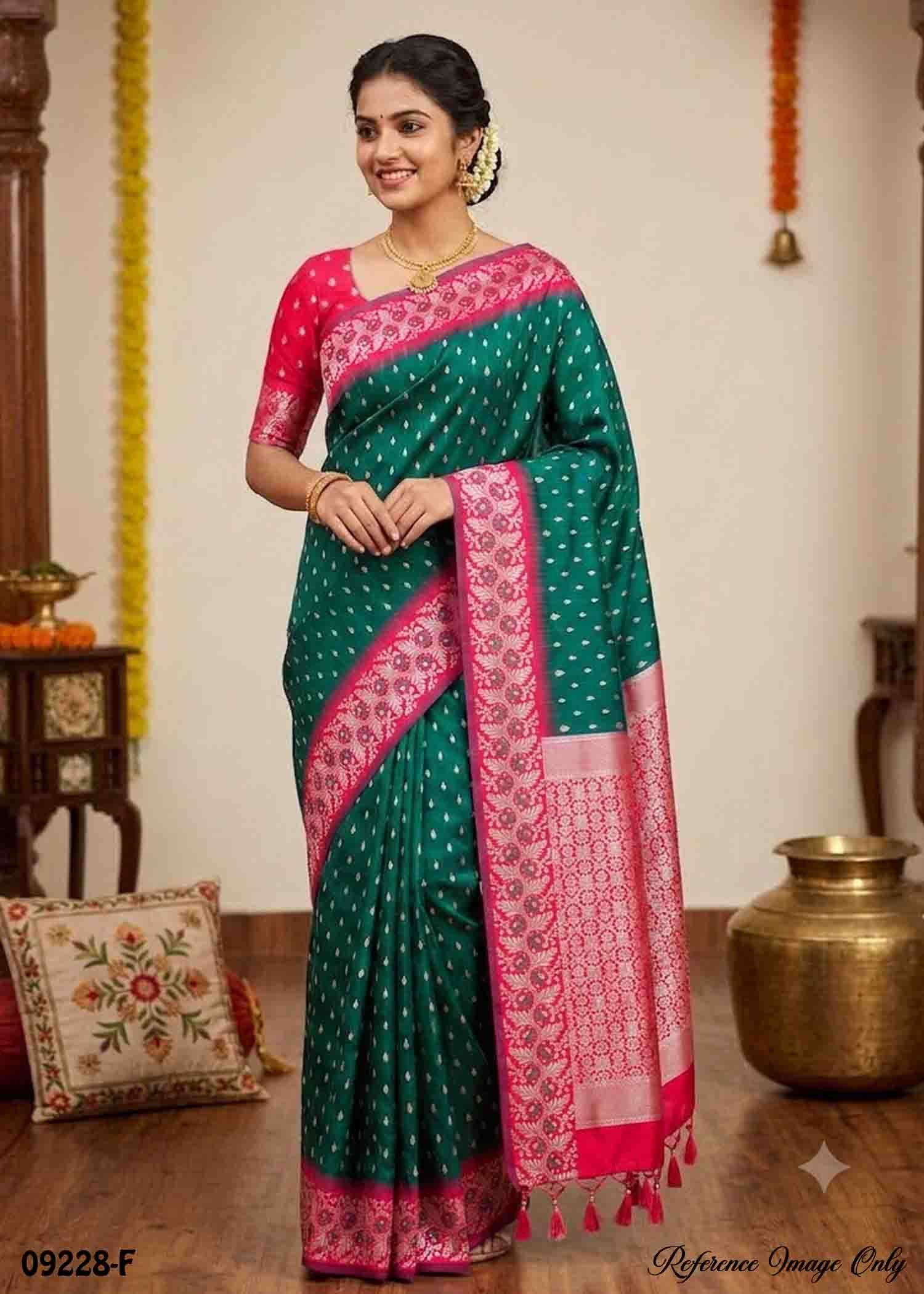 Vishupriya - 09228-F Green Color Excellent Chanderi Silk Saree CM1449815 (LR2C)