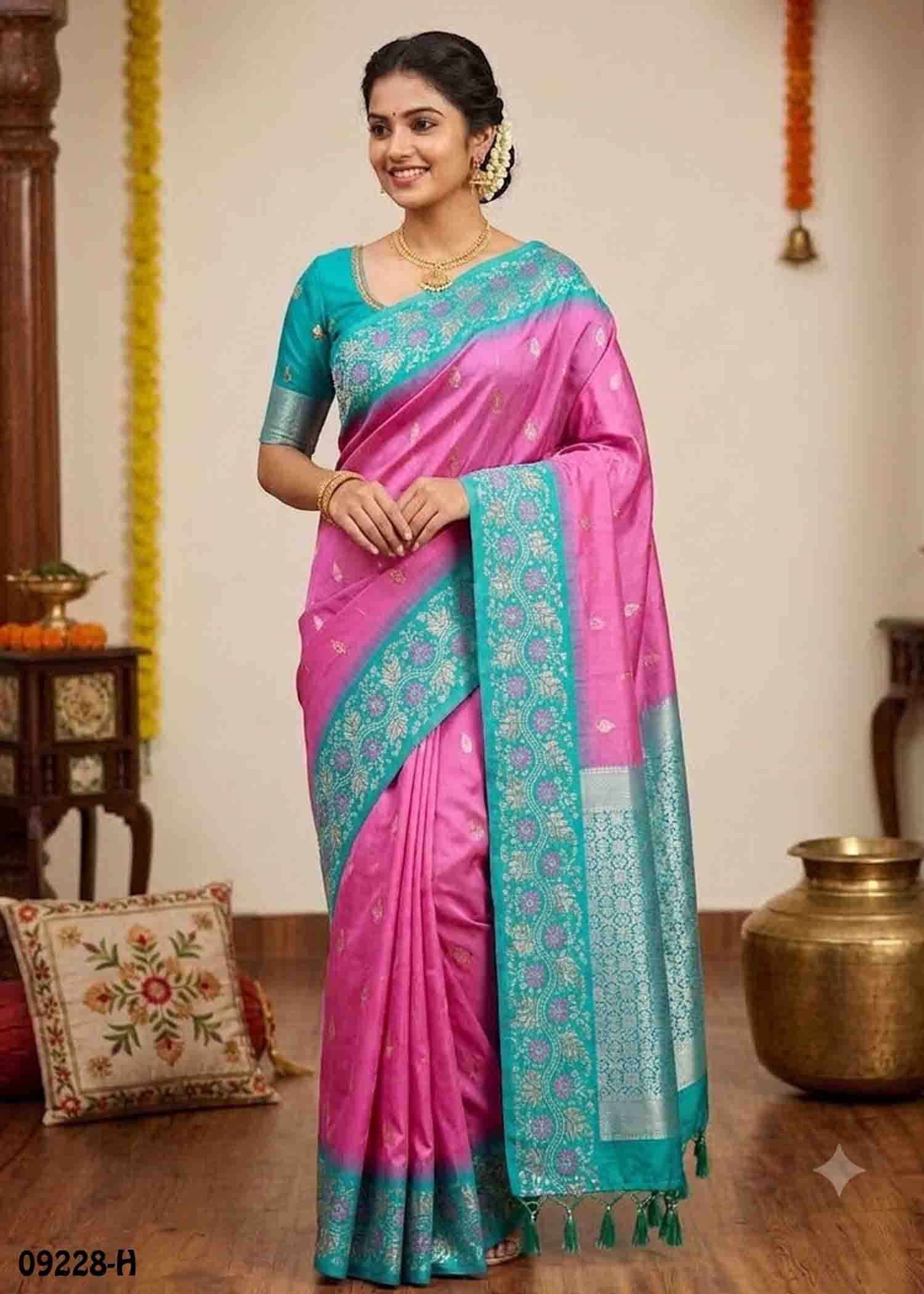Vishupriya - 09228-H Pink Color Excellent Chanderi Silk Saree CM1449815 (LR2C)