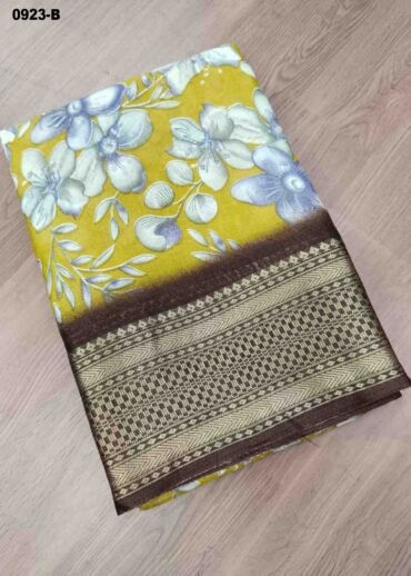 Ezhil -0923-B  Yellow Color Trendy Dola Silk Saree CM1468312 (RR2E)