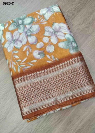 Ezhil -0923-C  Orange Color Trendy Dola Silk Saree CM1468312 (RR2E)