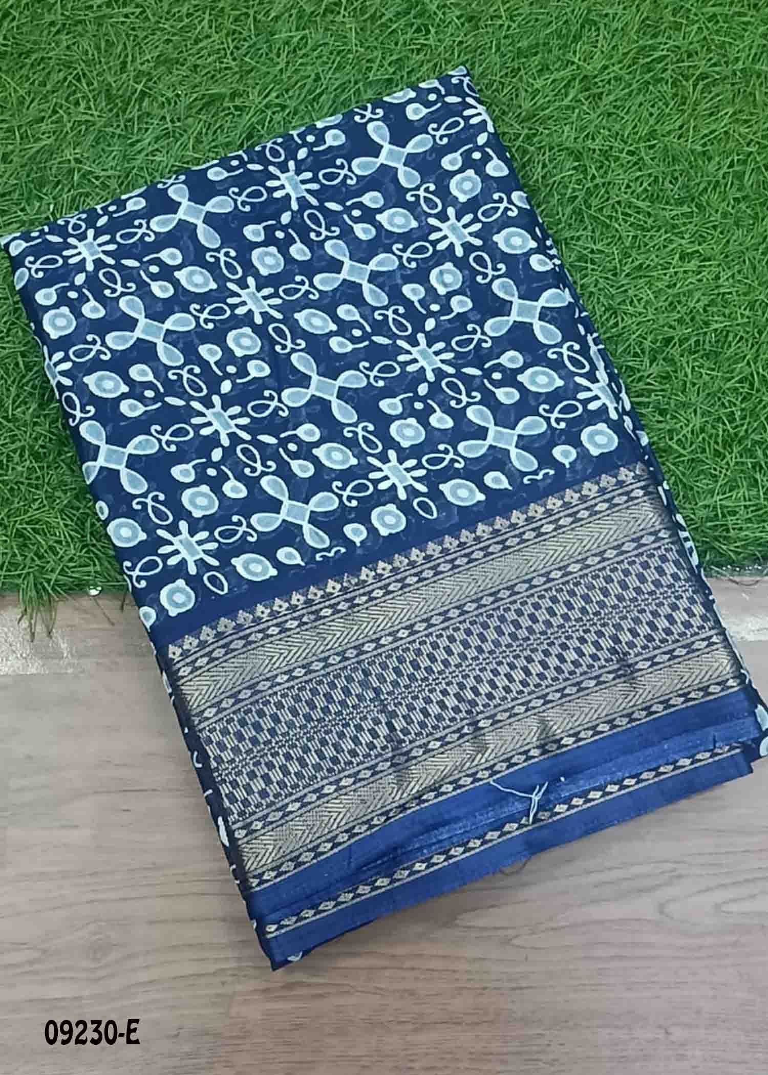 Saipallavi -09230-E NavyBlue Color Trendy Synthetic Cotton Saree CM1438259 (RR4E)