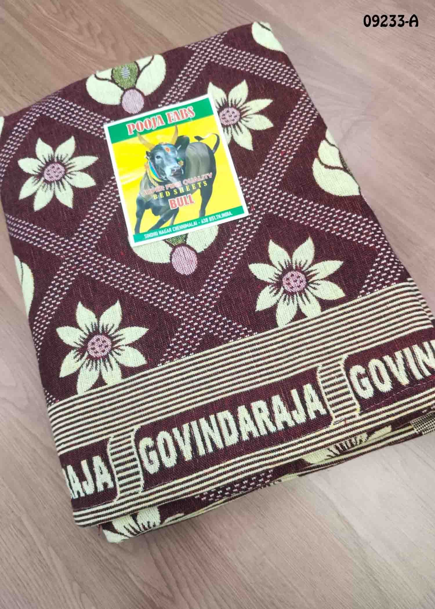 Govindaraja - 09223-A Maroon Color Govindaraja Cotton Bed Sheet CM1453507 (LR2E)