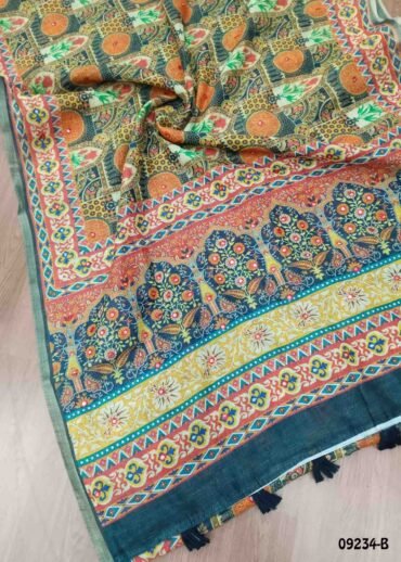 Sharmila - 09234-B  Multi  Color Excellent Linen  Saree CM1442560 (LR4C)