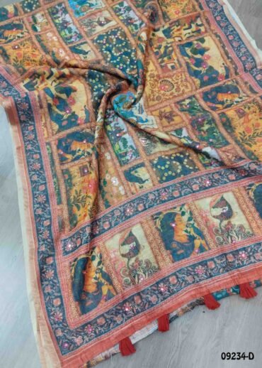 Sharmila - 09234-D  Multi  Color Excellent Linen  Saree CM1442560 (LR4C)