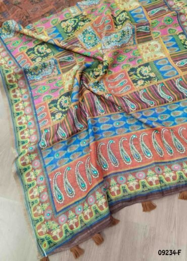 Sharmila - 09234-F  Multi  Color Excellent Linen  Saree CM1442560 (LR4C)
