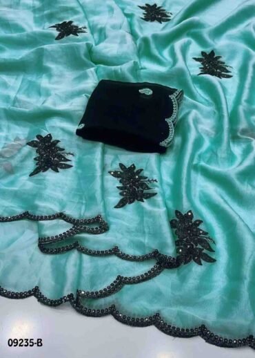 Padma - 09235-B Skyblue Color Black Rangoli  Saree CM1437422 (LR4D)