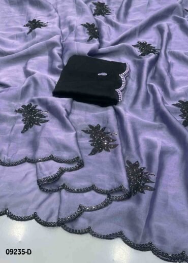 Padma - 09235-D  Lavander Color Black Rangoli  Saree CM1437422 (LR4D)