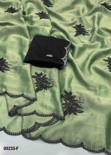 Padma - 09235-F Green Color Black Rangoli  Saree CM1437422 (LR4D)