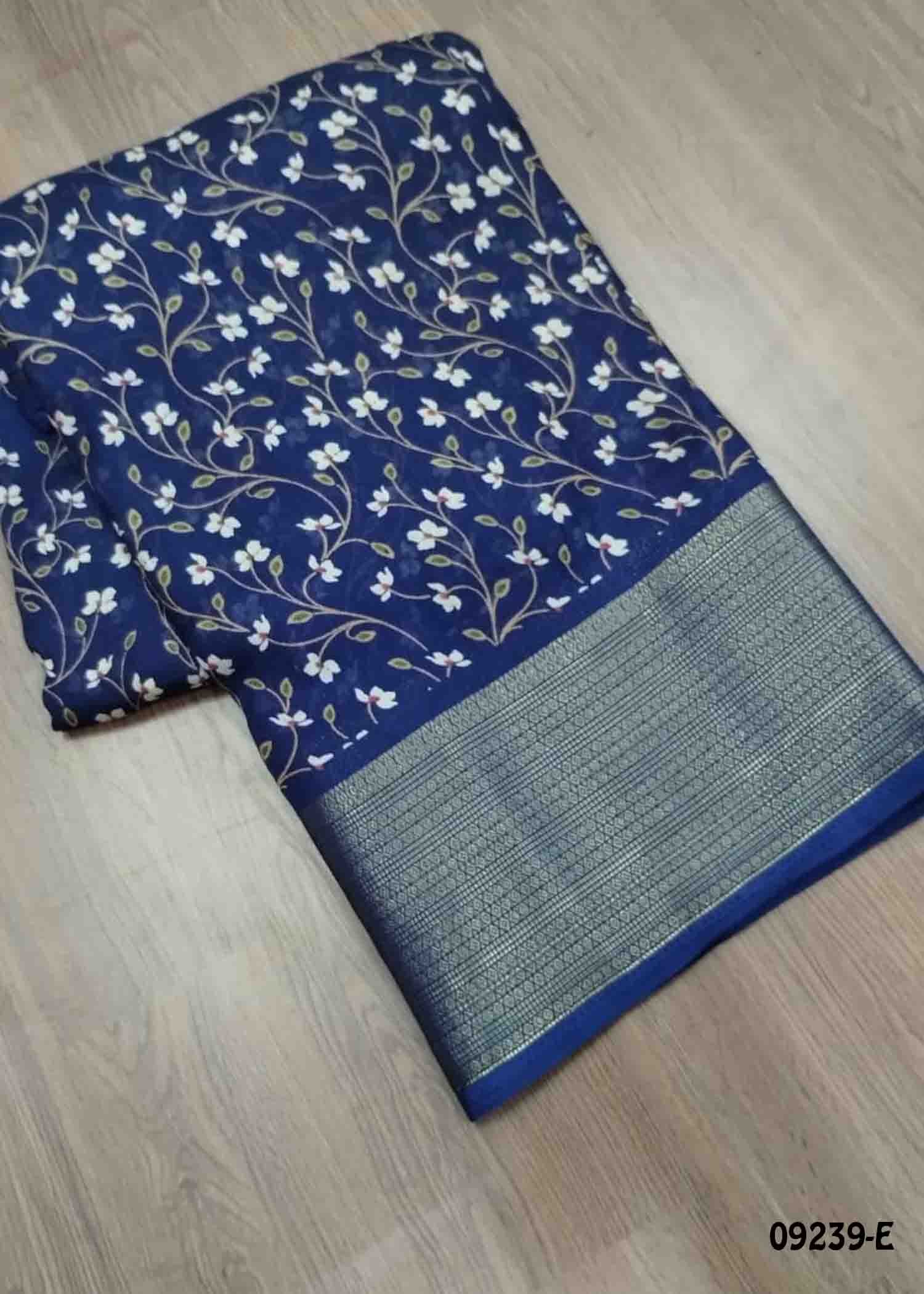 Pragathy -09239-E NavyBlue Color Trendy Moss Chiffon Saree CM1463765 (RR4E)