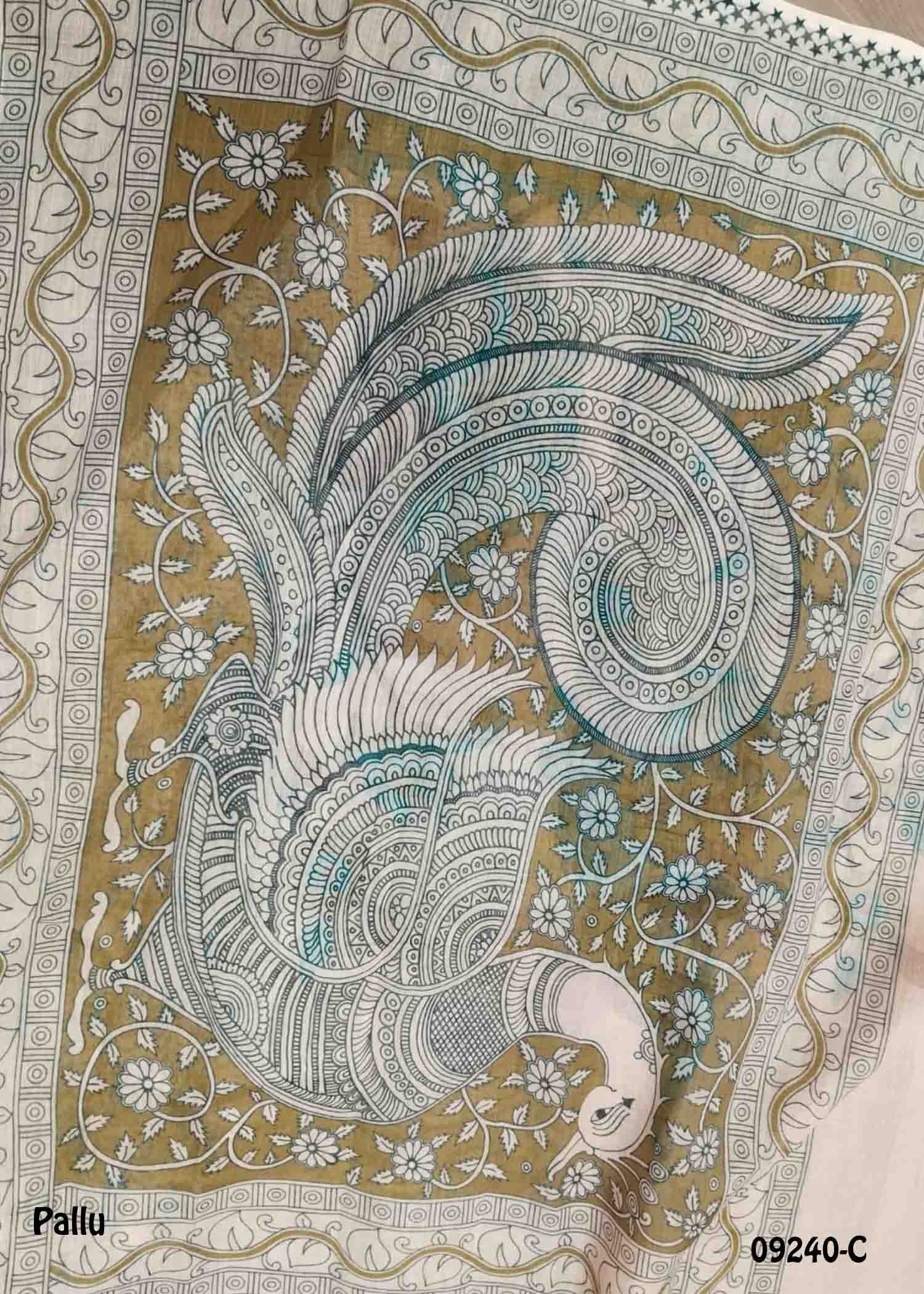 Danvika - 09240-C LightPeach Color Uniform Collection Linen Cotton Saree CM1449252