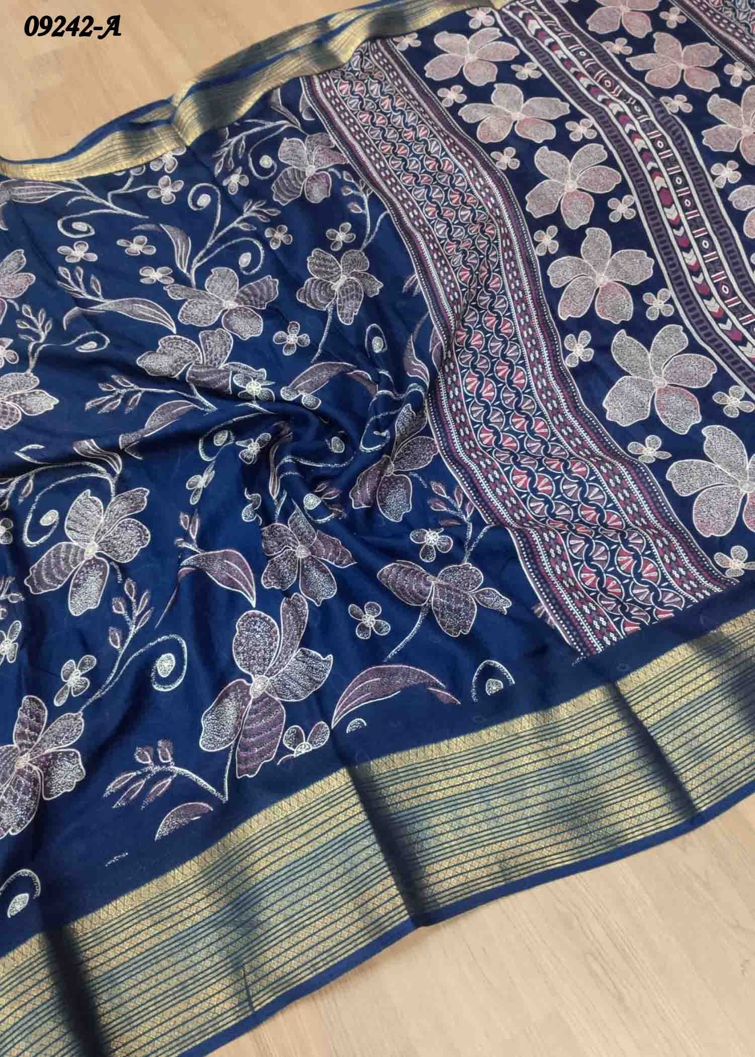 Dharani - 09242-A Navyblue Color Excellent Moss Chiffon Saree CM1463765 (LR4D)