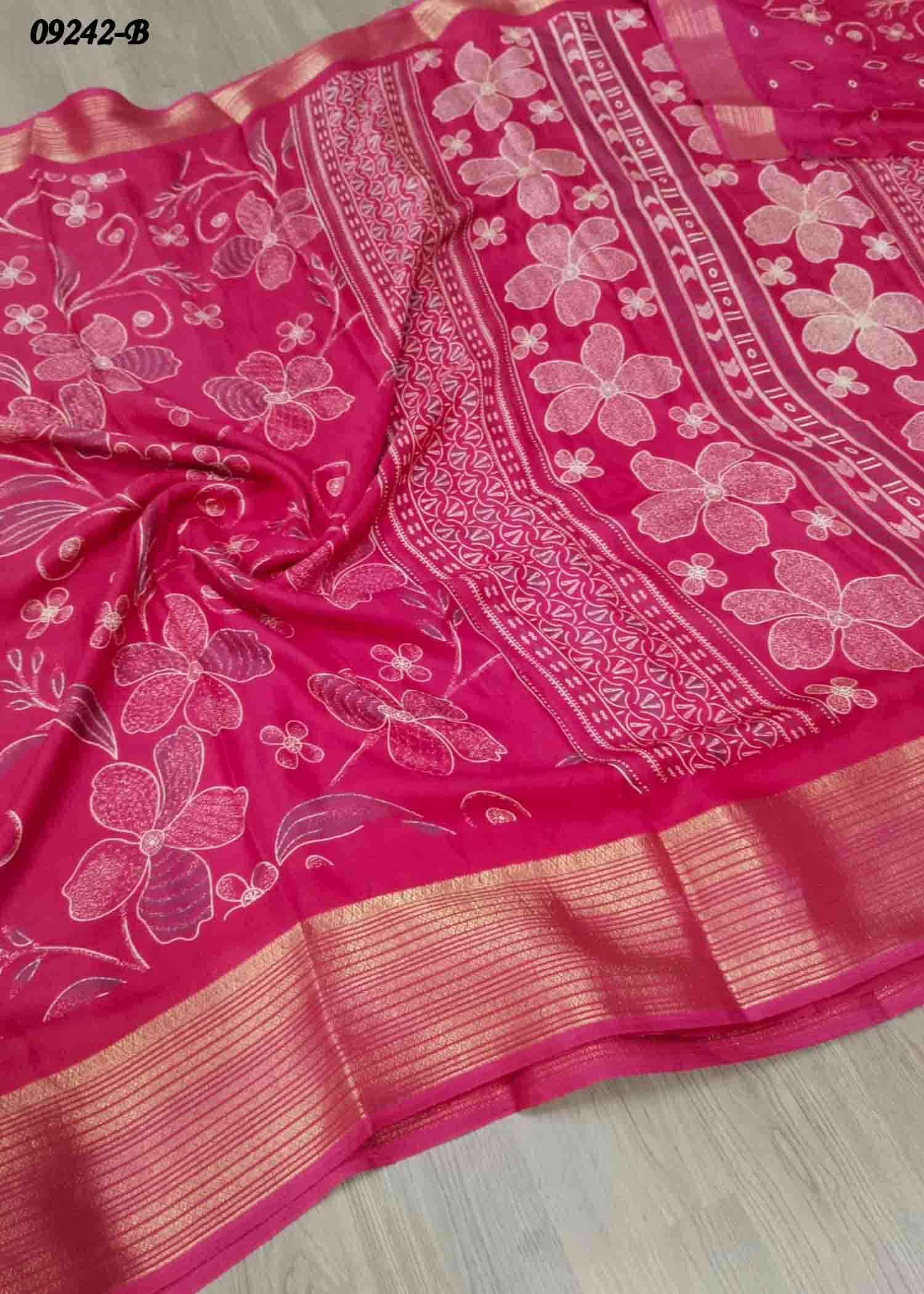 Dharani - 09242-B Pink Color Excellent Moss Chiffon Saree CM1463765 (LR4D)