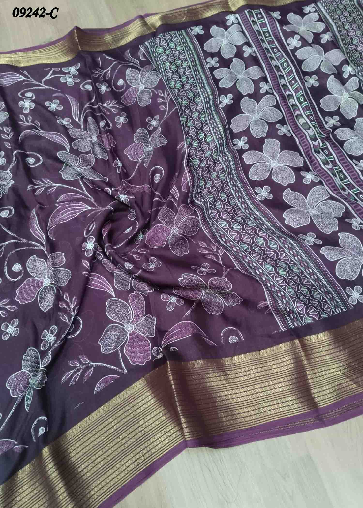 Dharani - 09242-C Purple Color Excellent Moss Chiffon Saree CM1463765 (LR4D)