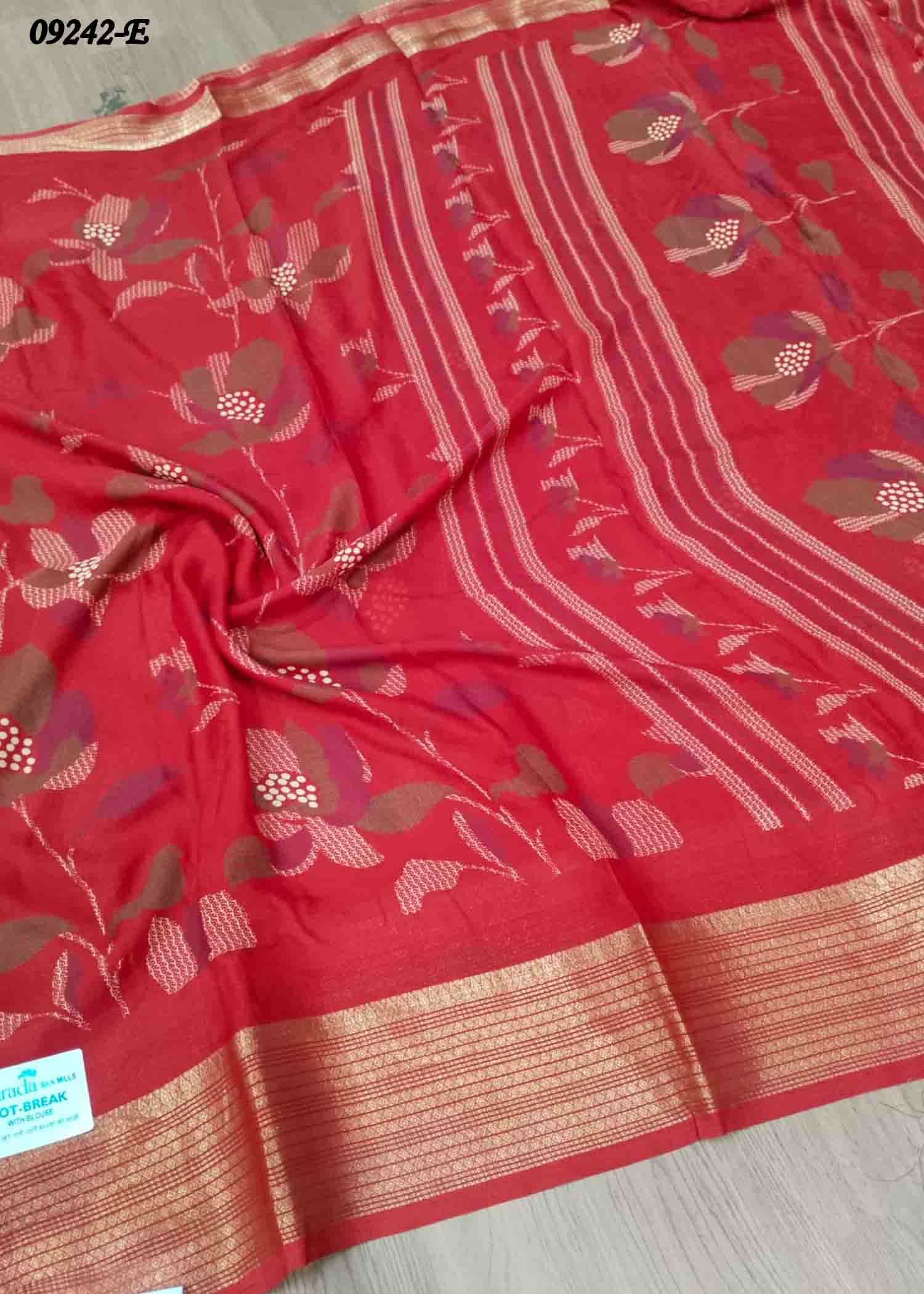 Dharani - 09242-E Red Color Excellent Moss Chiffon Saree CM1463765 (LR4D)