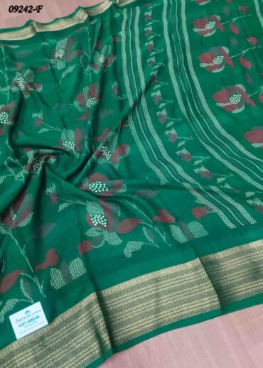 Dharani - 09242-F  Green Color Excellent Moss Chiffon Saree CM1463765 (LR4D)