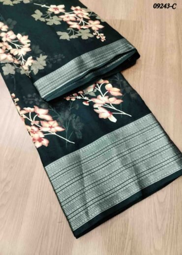 Kiruthika - 09243-C  Black Color Excellent Moss Chiffon Saree CM1463765 (LR4D)