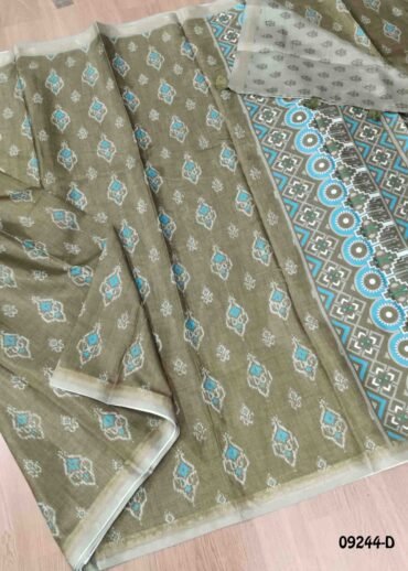 Taarika - 09244-D  OliveGreen Color Fancy Cotton Saree CM1452362 (RR1B)