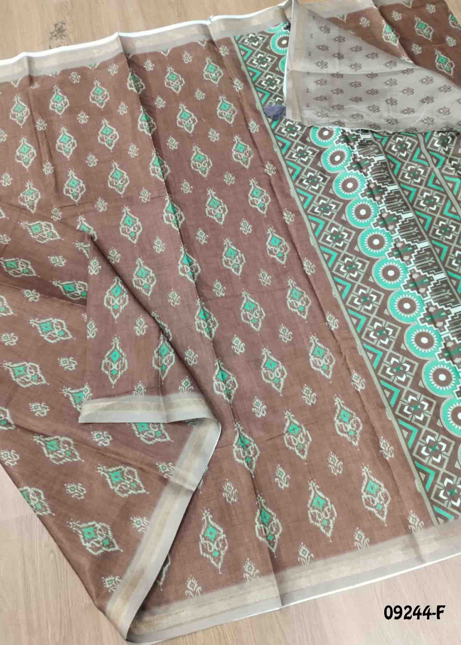 Taarika - 09244-F Brown Color Fancy Cotton Saree CM1452362 (RR1B)