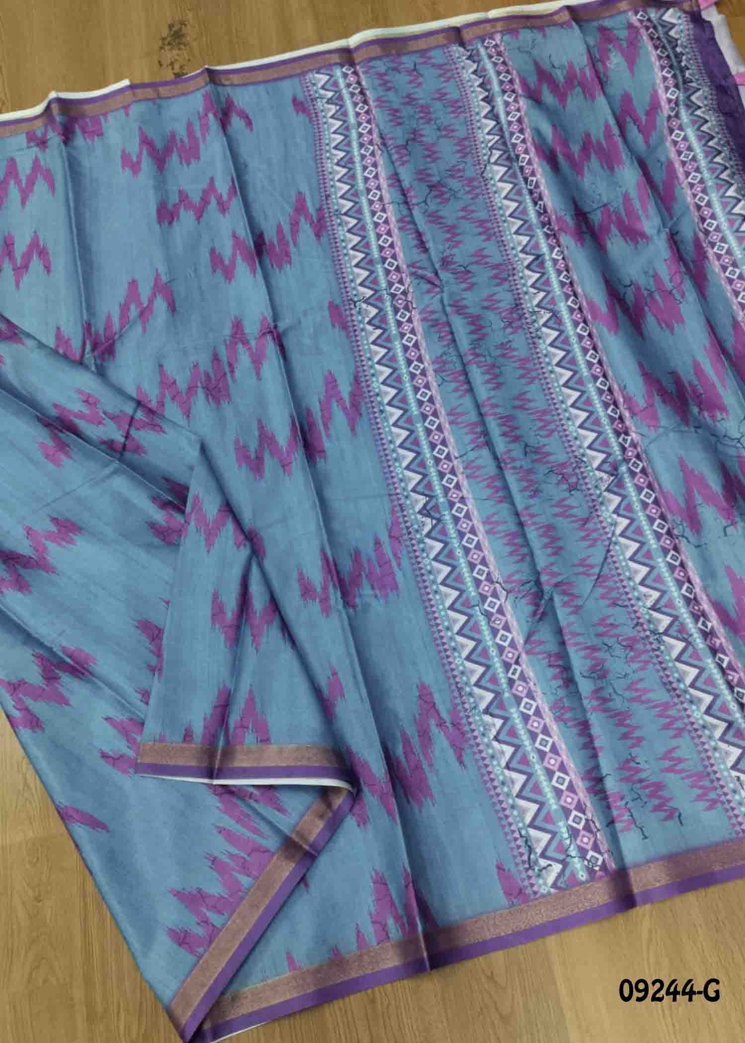 Taarika - 09244-G Blue Color Fancy Cotton Saree CM1452362 (RR1B)