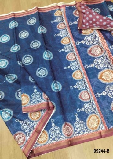 Taarika - 09244-H  DarkBlue Color Fancy Cotton Saree CM1452362 (RR1B)
