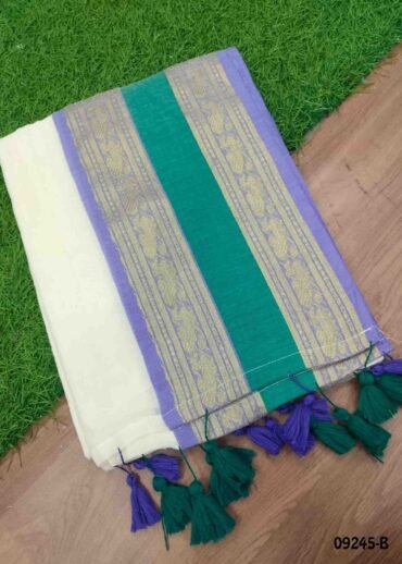 Aadvika - 09245-B  Halfwhite Color Premium Mul Cotton Saree CM1460550 (RR1C)