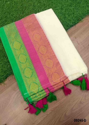 Aadvika - 09245-D  Halfwhite Color Premium Mul Cotton Saree CM1460550 (RR1C)