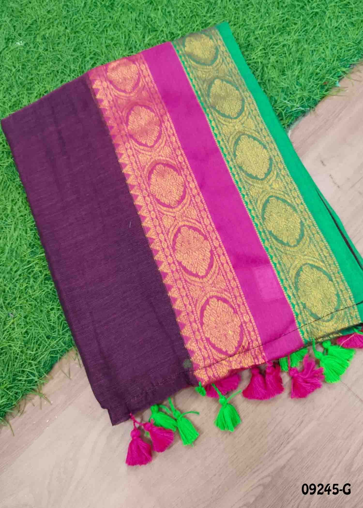 Aadvika - 09245-G Purple Color Premium Mul Cotton Saree CM1460550 (RR1C)