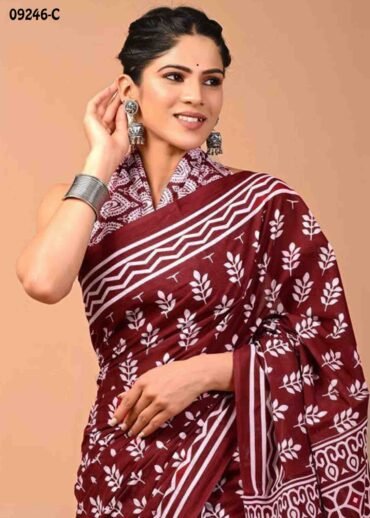 Taaniya -09246-C  Maroon Color Trendy  Mulmul Cotton Saree CM1463628 (RR1C)