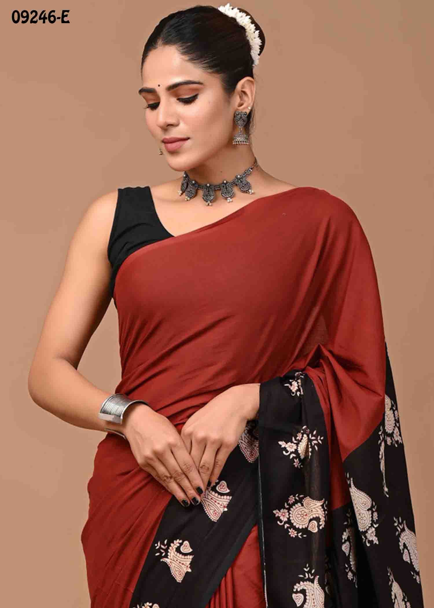 Taaniya -09246-E Maroon Color Trendy Mulmul Cotton Saree CM1463628 (RR1C)