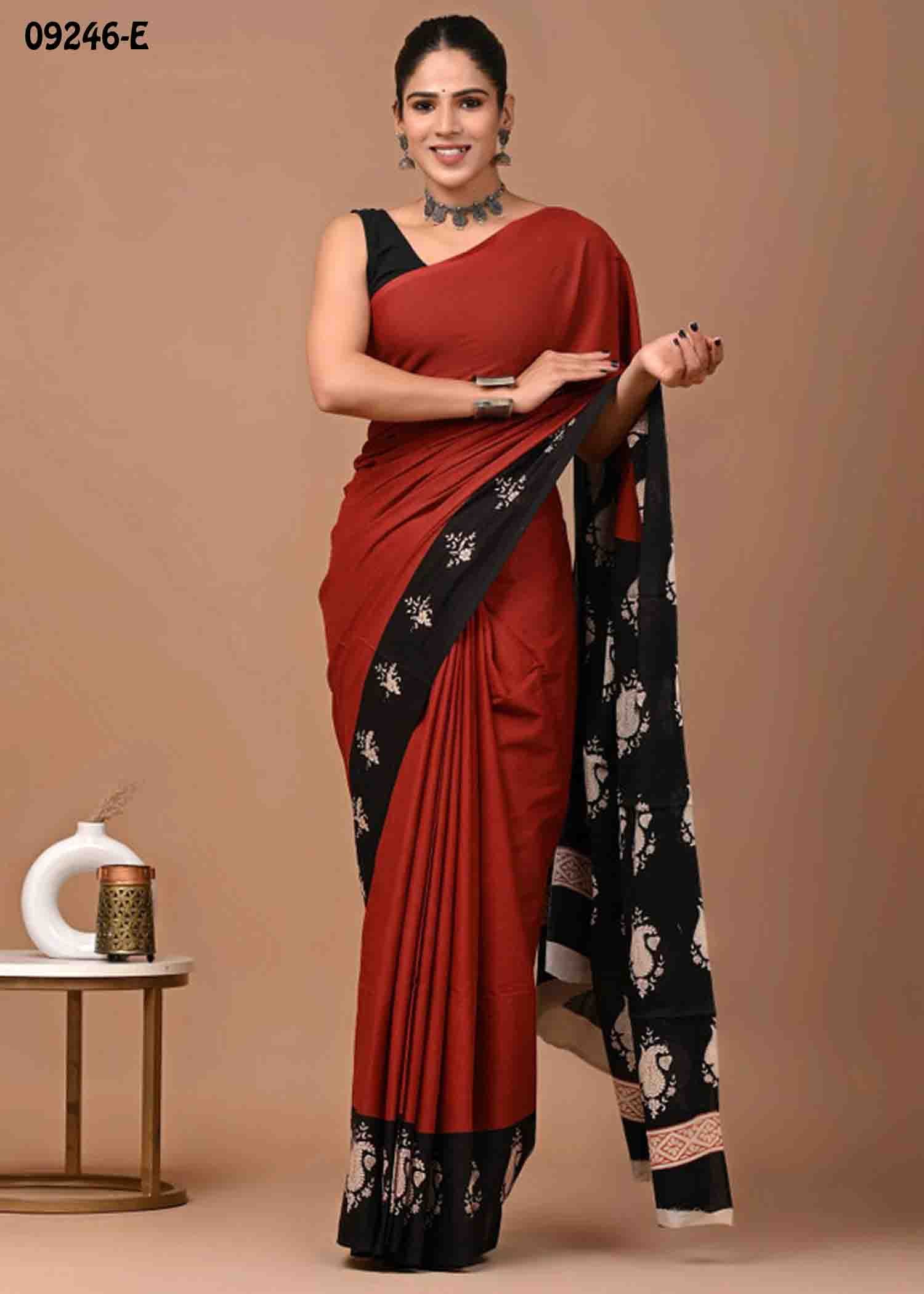 Taaniya -09246-E Maroon Color Trendy Mulmul Cotton Saree CM1463628 (RR1C)