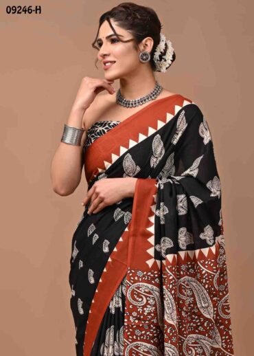 Taaniya -09246-H  Maroon Color Trendy  Mulmul Cotton Saree CM1463628 (RR1C)